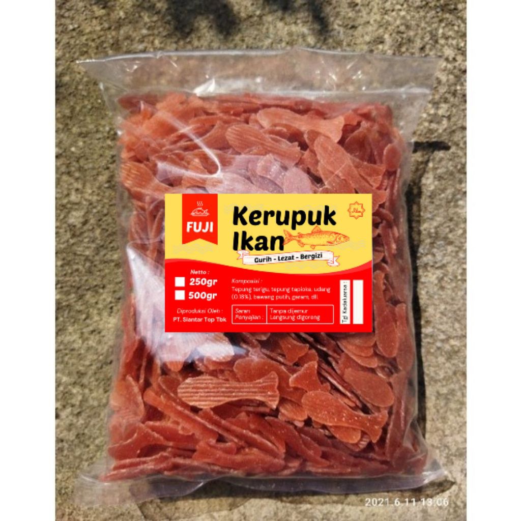 

[PROMO TERMURAH] KERUPUK IKAN FUJI - KERUPUK RASA UDANG BENTUK IKAN - KERUPUK MENTAH (TANPA DIJEMUR LANGSUNG DIGORENG) - KERUPUK IKAN WARNA MERAH (GURIH, LEZAT, BERGIZI) - KRUPUK IWAK KEMASAN REPACK 100 GR, 250 GR, 500 GR, 1 KG - KEMASAN BALL 5 KG
