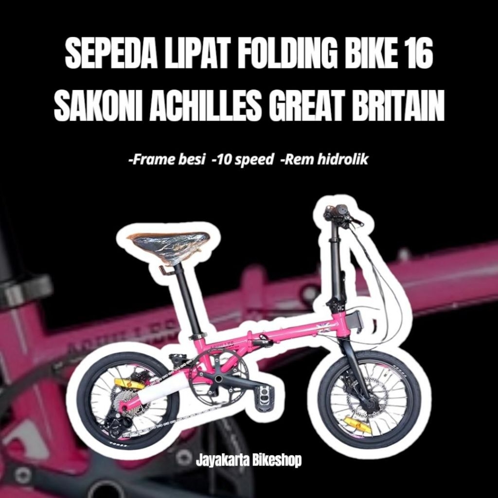 SEPEDA LIPAT FOLDING BIKE 16 SAKONI ACHILLES GREAT BRITAIN ORIGINAL BARU