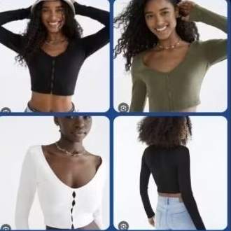 CROPPED LONG SLEEVE peekaboo by aeropostale