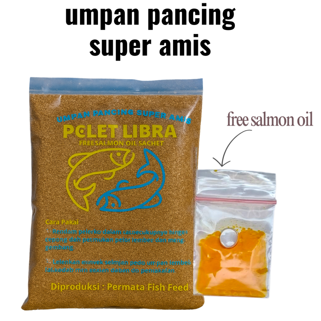 Pelet Pancing Ikan Air Tawar Pelet Libra Super Amis - Bonus minyak Salmon