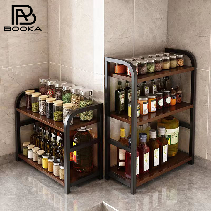 Rak Bumbu Dapur Stainless Steel Minimalis Rak Sudut Dapu Rak Serbaguna Stainless Steel Penyimpanan