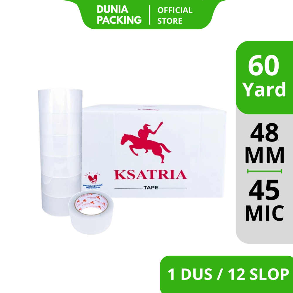 

[TERMURAH] Lakban OPP Tape / Lakban Clear White Dunia Packing 60 Yard (1 Dus)