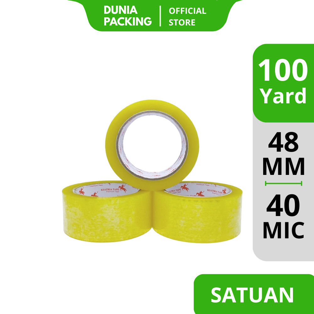

Lakban OPP Tape / Lakban Clear Yellow Dunia Packing 48mm X 100yard