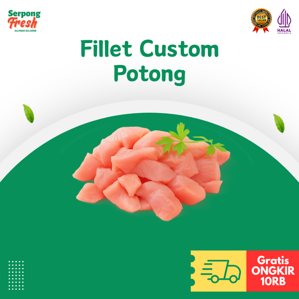 

Daging Ayam Fillet Boneless Dada Paha Kulit Fresh Segar (Chicken Breast Leg) Request Potong