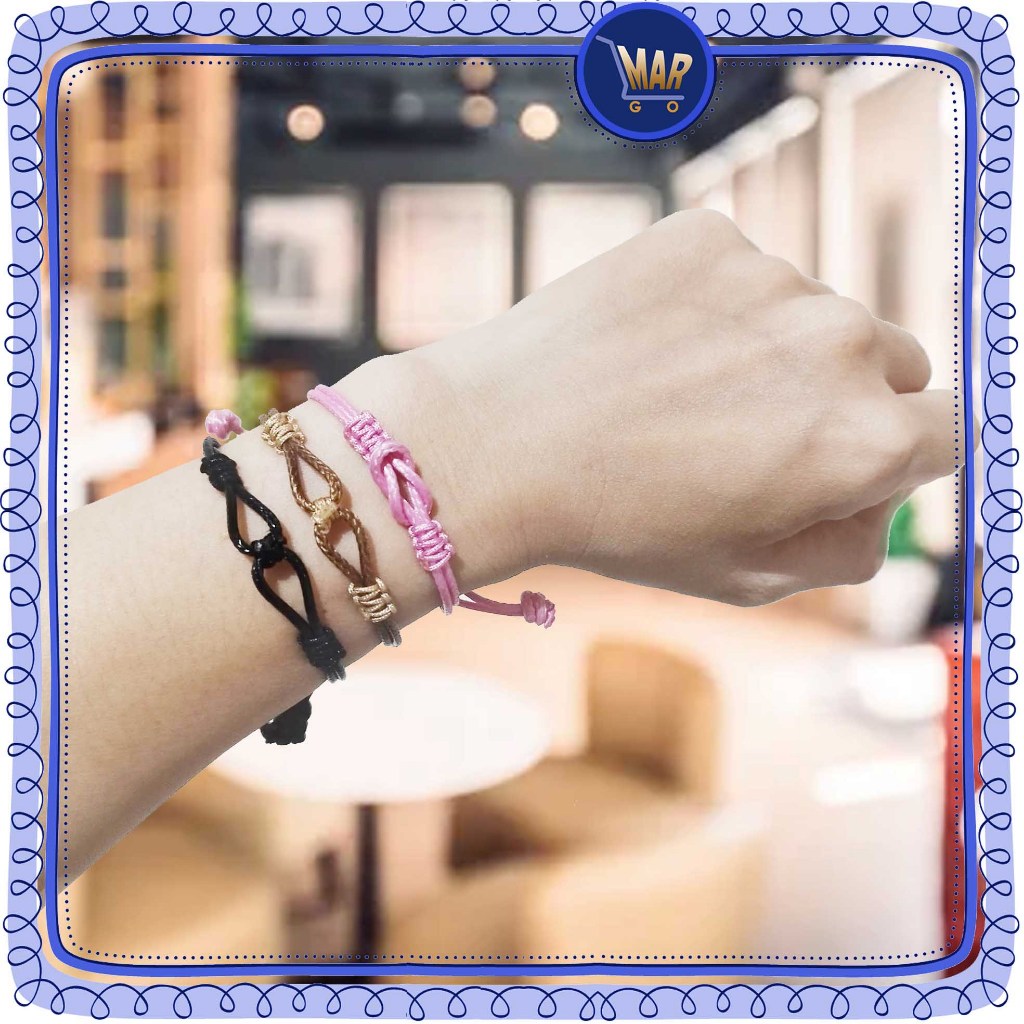 Gelang Tali Korea Simple Polos Gelang Kaki Gelang Persahabatan Couple Unisex Pria Wanita Simpul LNY