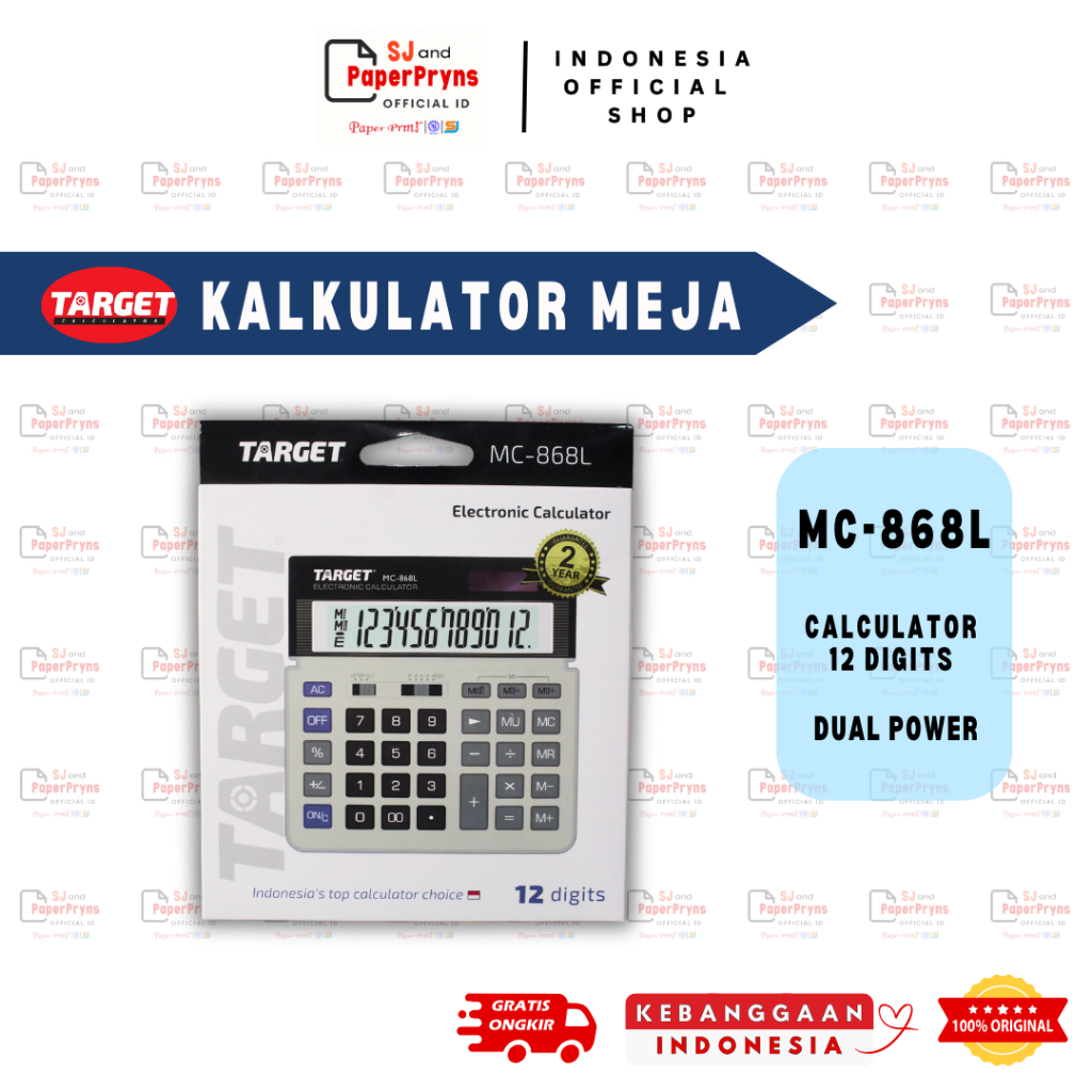 

Kalkulator Meja - Desk Calculator Target MC-868L / 12 Digit [ORIGINAL]