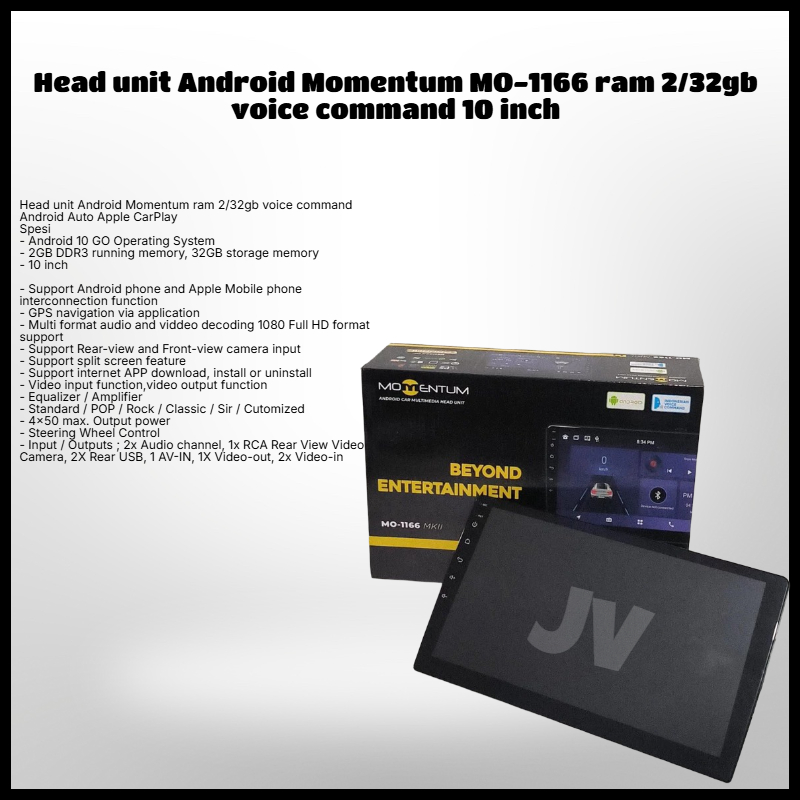 Head unit Android Momentum MO-1166 ram 2/32gb voice command 10 inch
