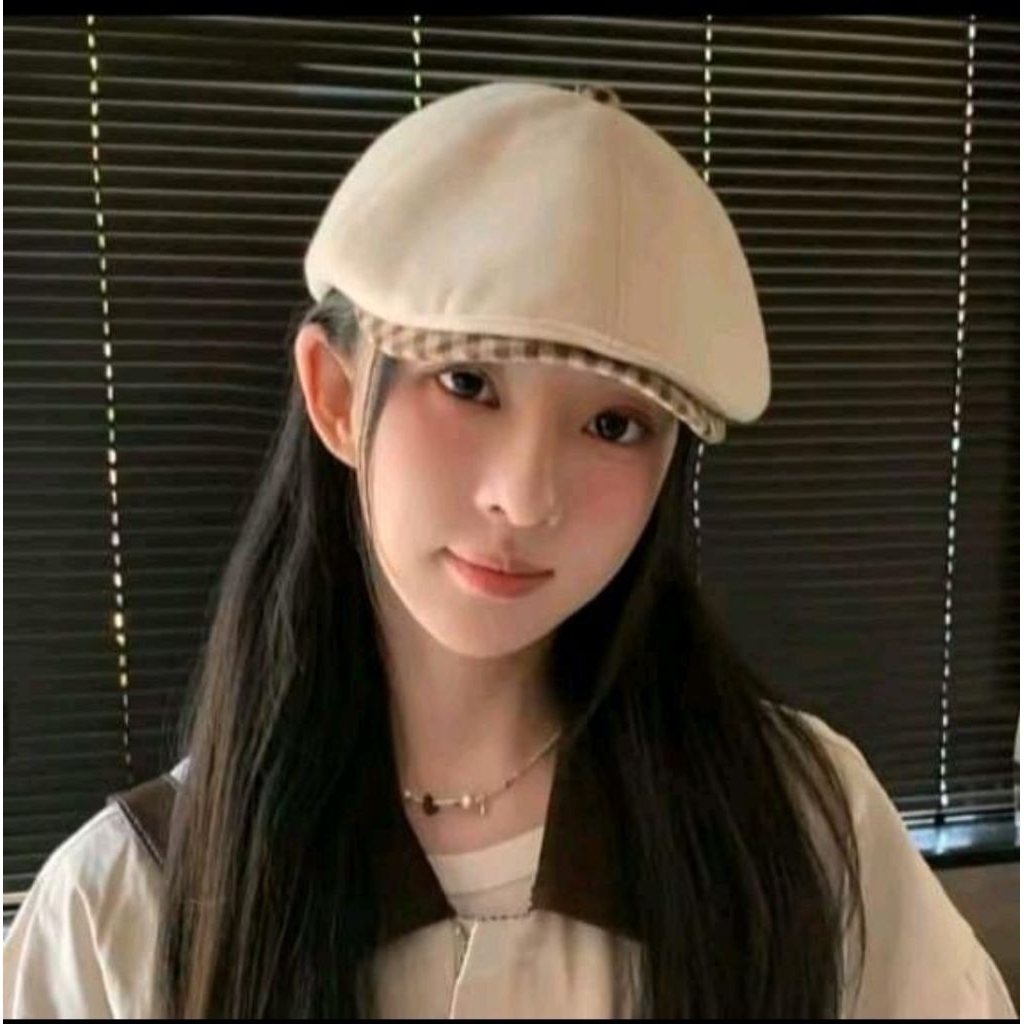 TOPI FLAT CAP NEWSBOY SUTRADARA PELUKIS POLOS IMPORT PREMIUM PRIA WANITA