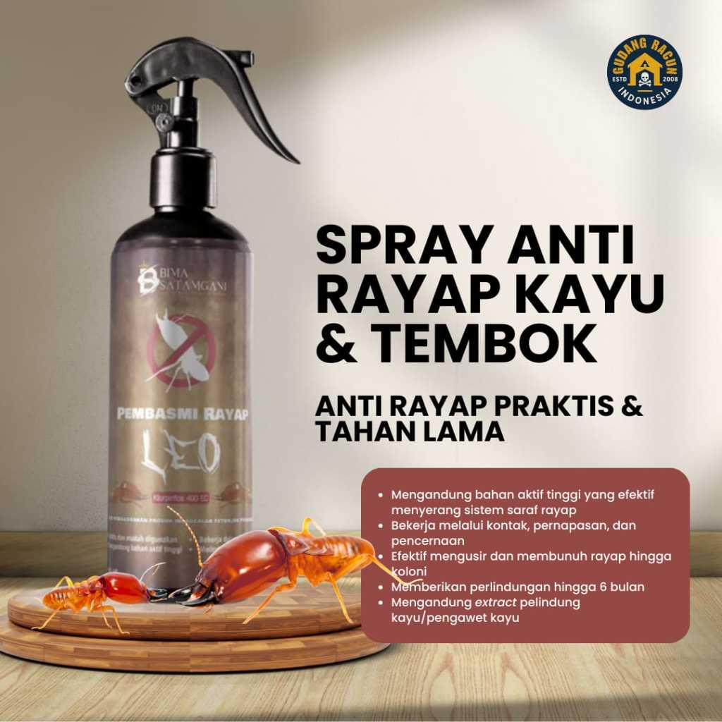 Semprotan Pembasmi Rayap Leo Paling Ampuh | Anti Rayap Praktis & Tahan Lama | Obat Rayap Rumah | Spr