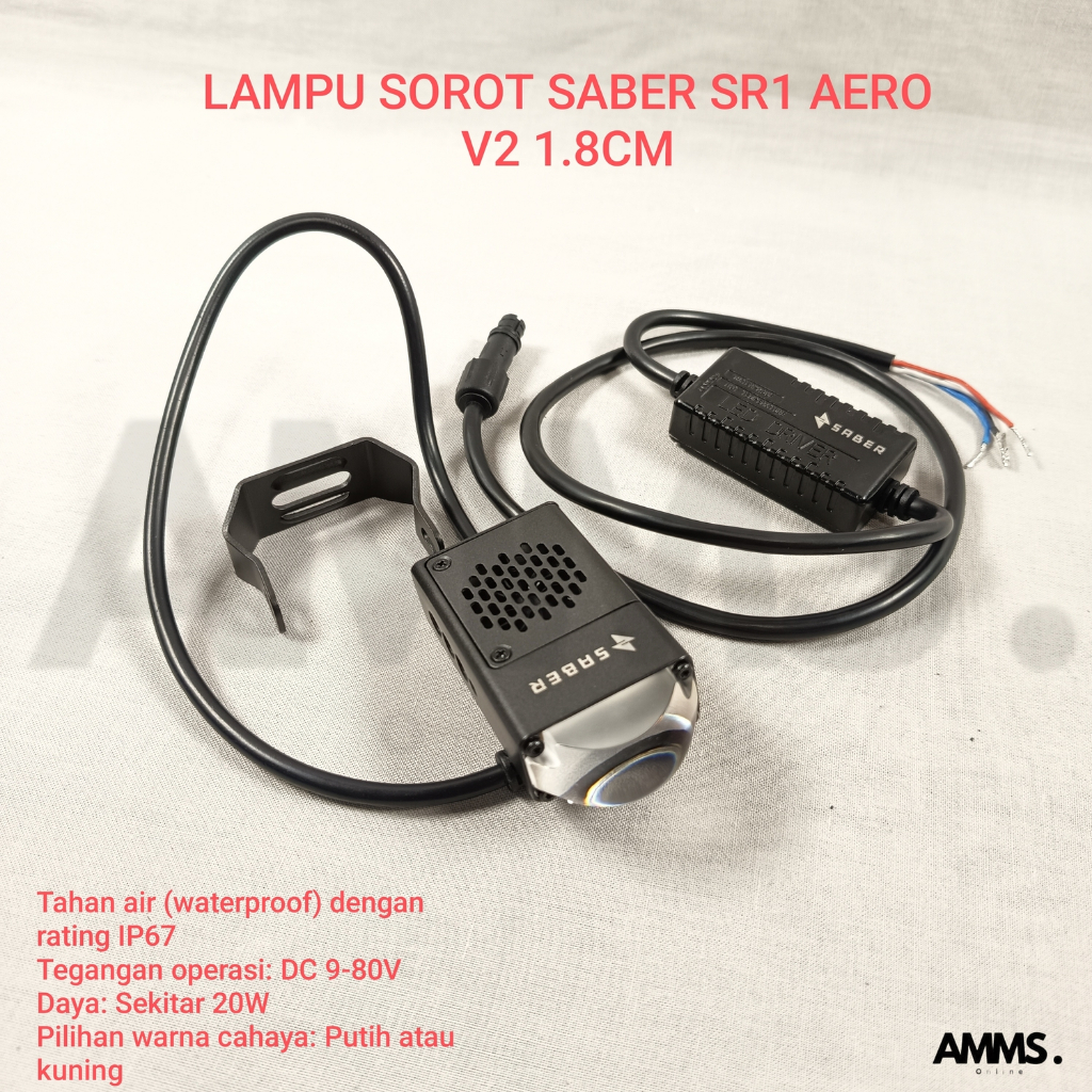 LAMPU SOROT SABER SR1 AERO V2 1.8CM, HARGA SATUAN (1 PCS)