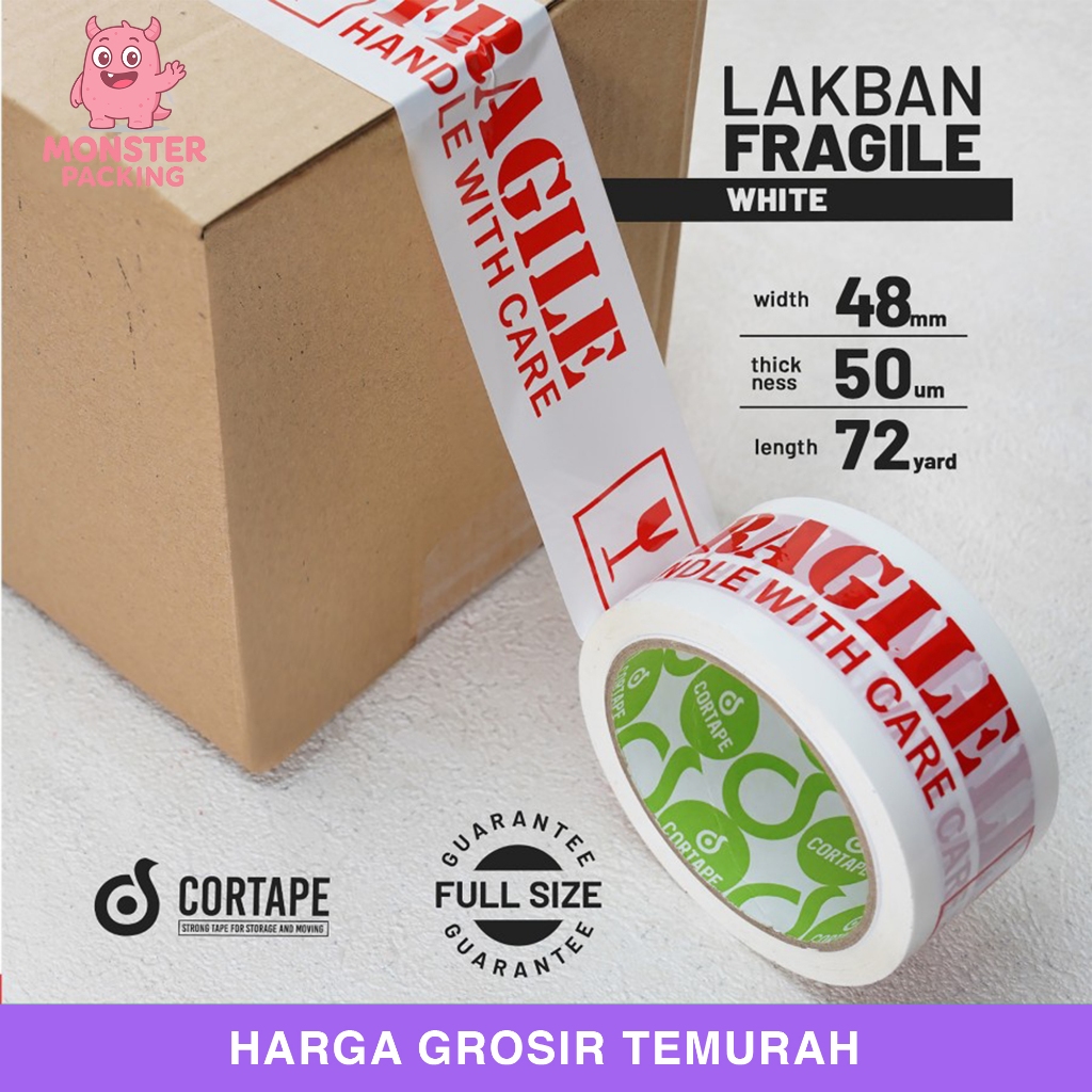 

Lakban Fragile White 48mm x 72yard Satuan Termurah