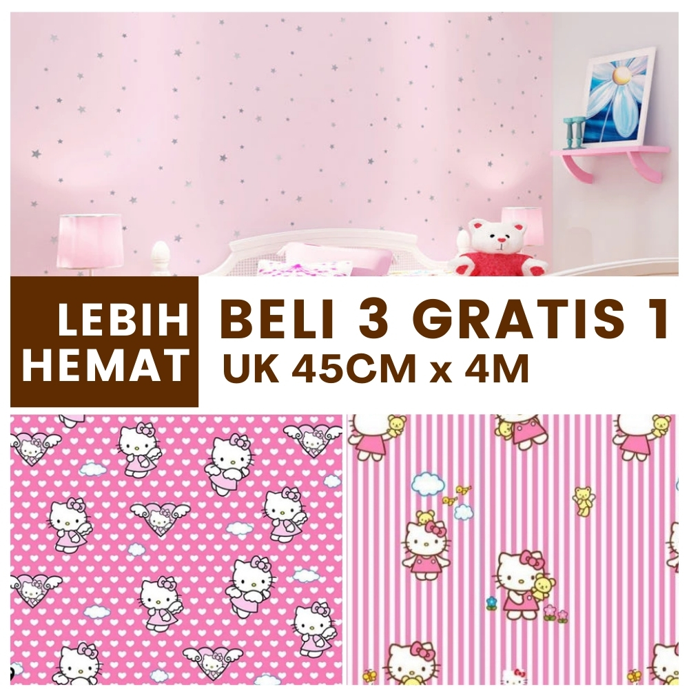 Wallstiker Wallpaper Dinding Rumah Welpeper Kamar Anak Cewek Laki Laki Doraemon Kotak KOMBO HEMAT