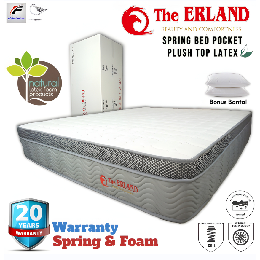 The Erland In Box Kasur SpringBed Plush Top Latex