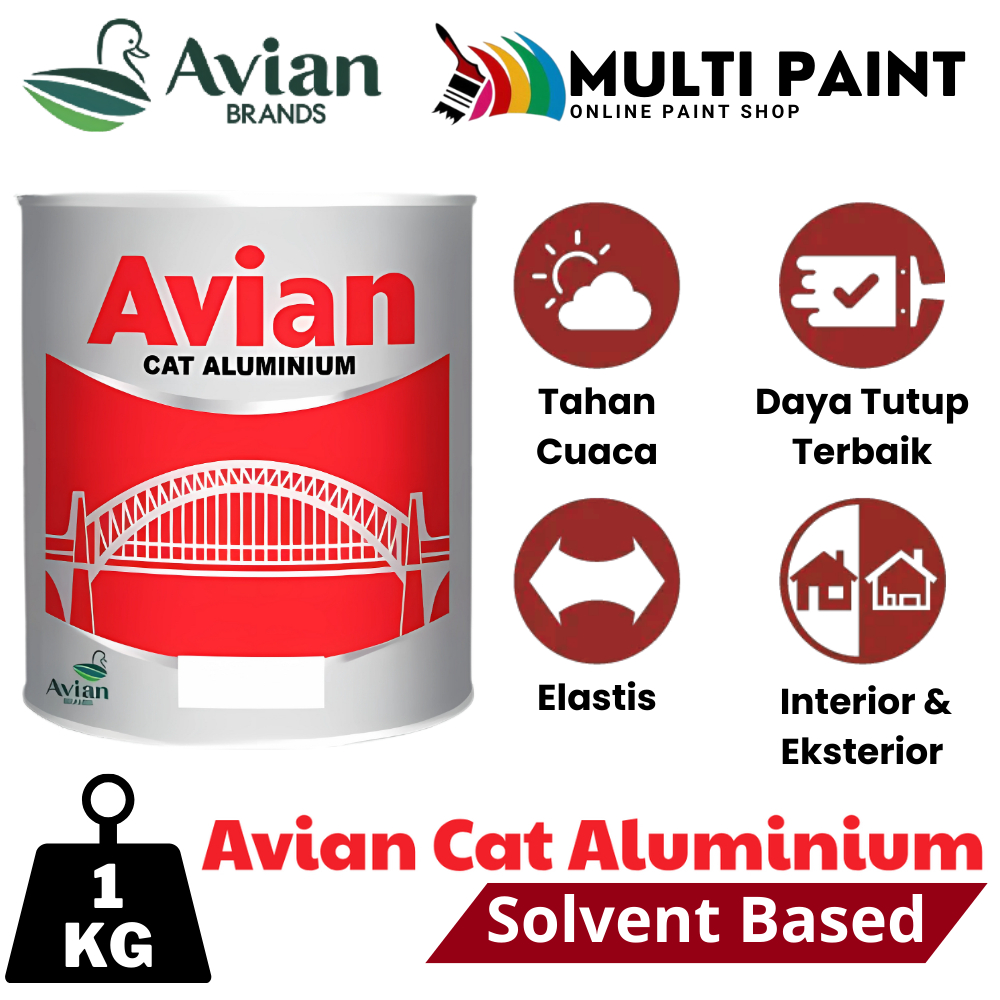 AVIAN CAT ALUMUNIUM 1KG AVIAN CAT SILVER AVIAN 1 KG CAT SILVER CHROME 0.75 Liter BRONZE PERAK SILVER