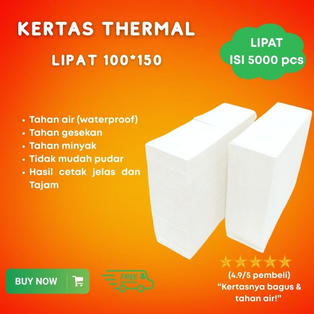 

Kertas Thermal Lipat isi 5000pcs Thermal Fold -READY STOCK-