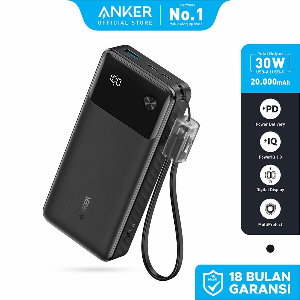 Anker Powerbank A1384 20000 mAh PD (30W) Original Garansi Resmi 18 Bulan