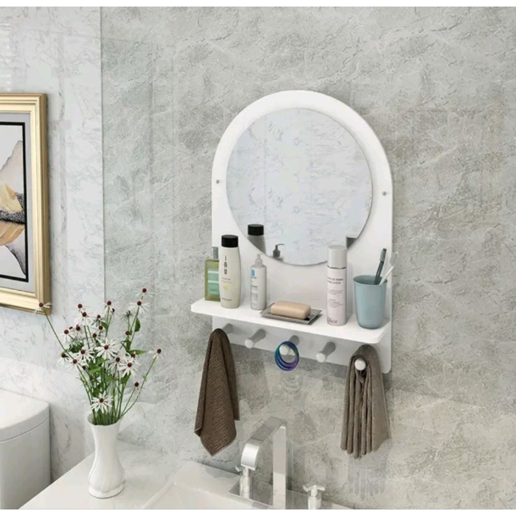 N5 Cod Pku Gs1 cermin dinding kamar Rak kosmetik Dinding tempat make up skincare organizer kamar