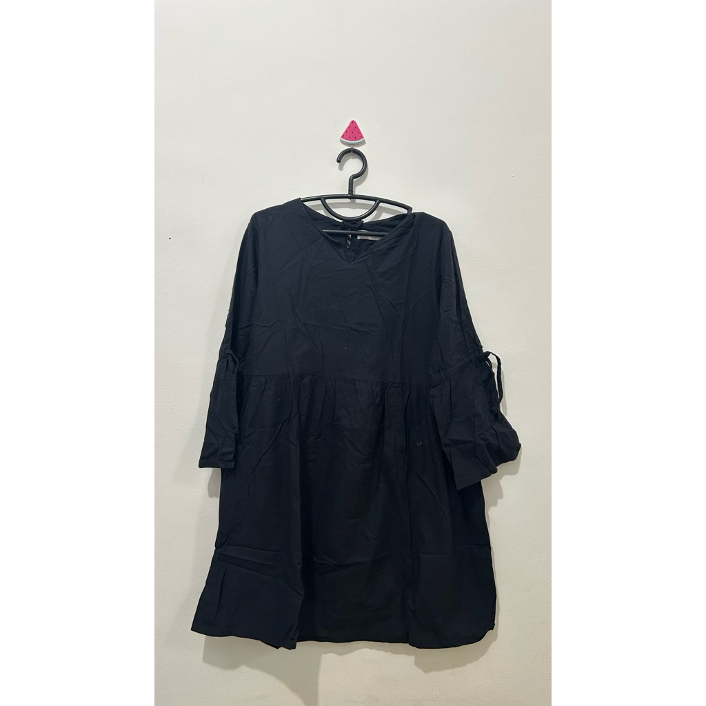 preloved tunik panjang pita hitam