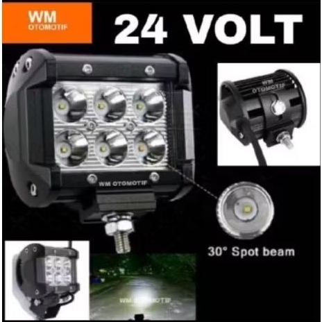 Lampu Tembak Sorot 24 Volt LED Bar CREE CWL 6 Mata 2 Susun Truk Bus Fuso Canter Tronton Truck Bis Hi