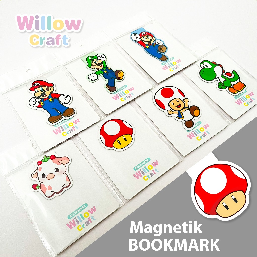 

Pembatas Buku Magnet Karakter Mario Bros/Bookmark Magnetic