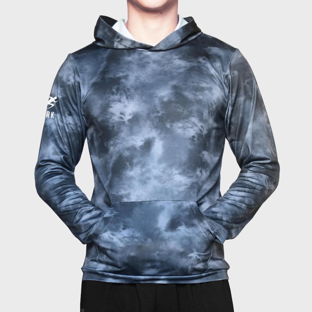 MARK SWEATER HOODIE GRAY STORM PATTERNED SWEATSHIRT ORIGINAL KANGAROO POCKET WUSHU YOGA KUNGFU