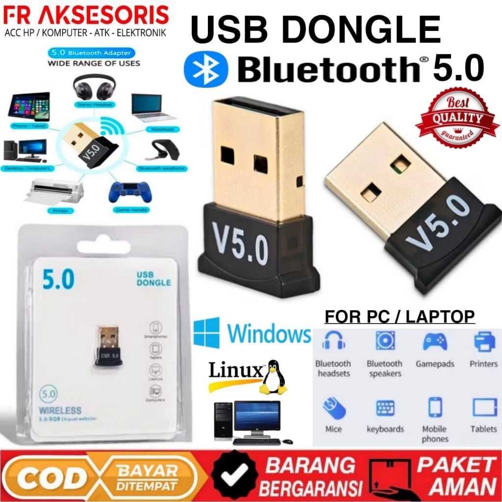 USB BLUETOOTH 5.0 USB DONGLE BLUETOOTH PC / LAPTOP ALAT BLUETOOTH KOMPUTER BT 5.0