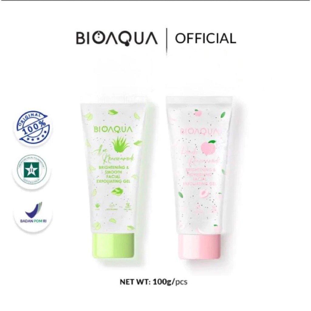 BIOAQUA Scrub Wajah Peeling Gel Niacinamide Brightening & Smooth Facial Exfoliating Gel 100gr