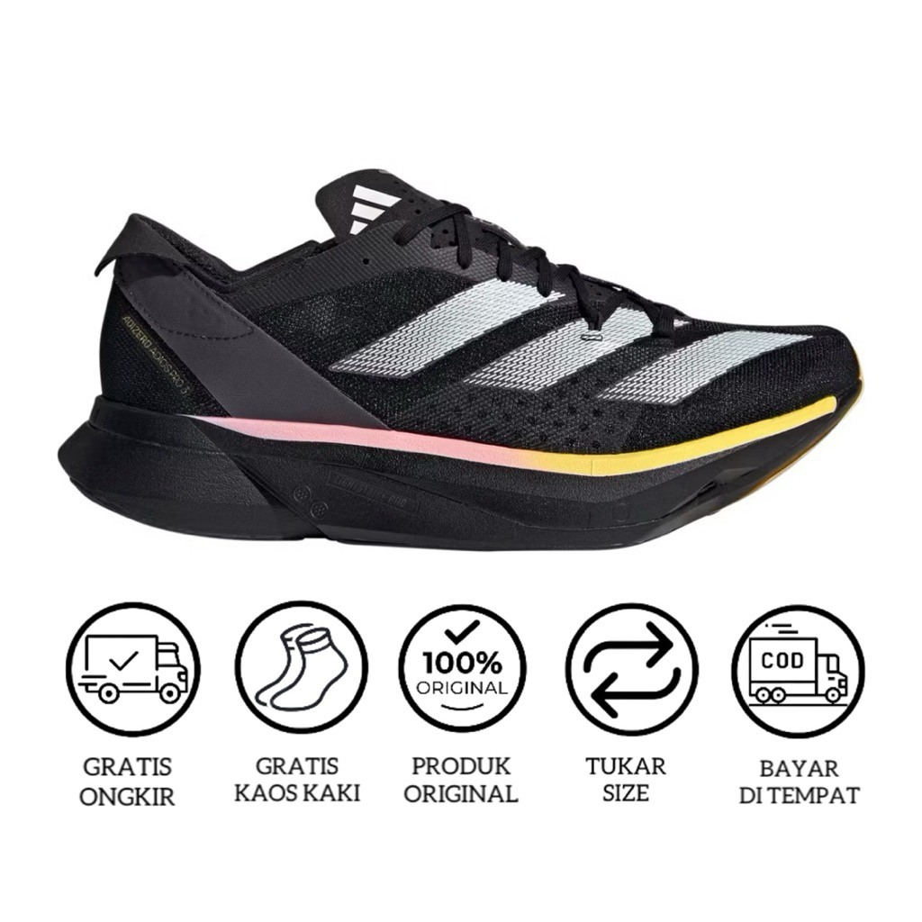 Sepatu Lari Adidas Adizero Adios Pro 3 Black Spark