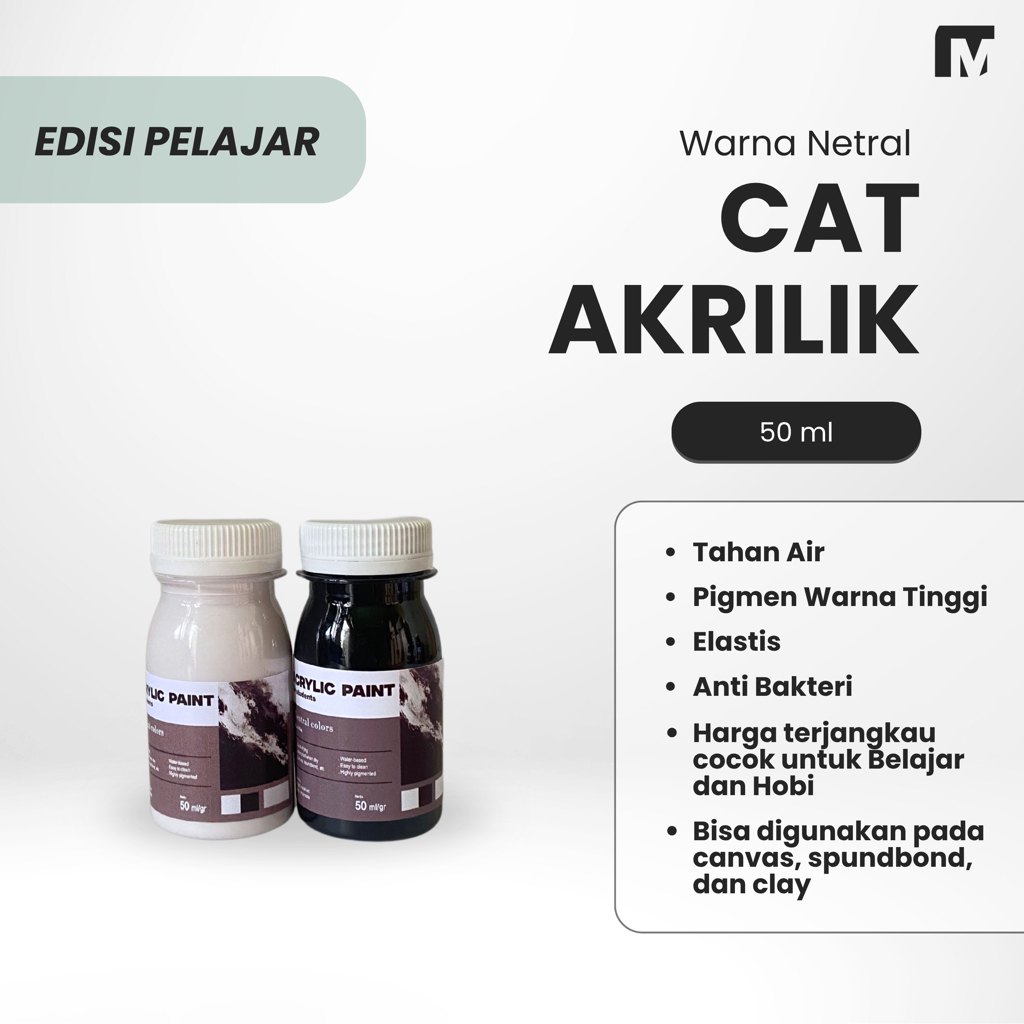 

Cat lukis/akrilik 50ml murah 2 warna netral