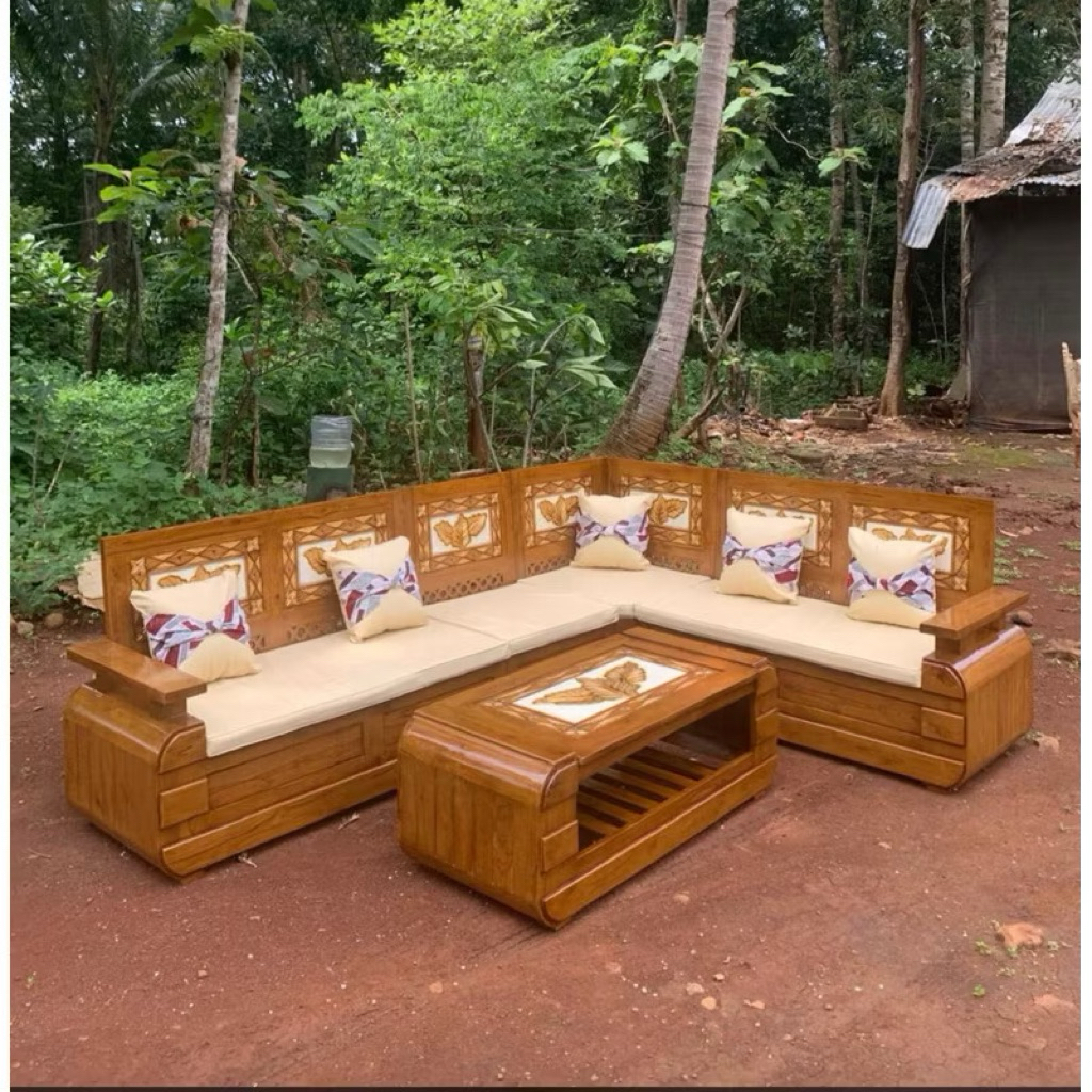 Kursi Sudut Minimalis Ruang Kayu / Kursi Sudut Ruang Tamu