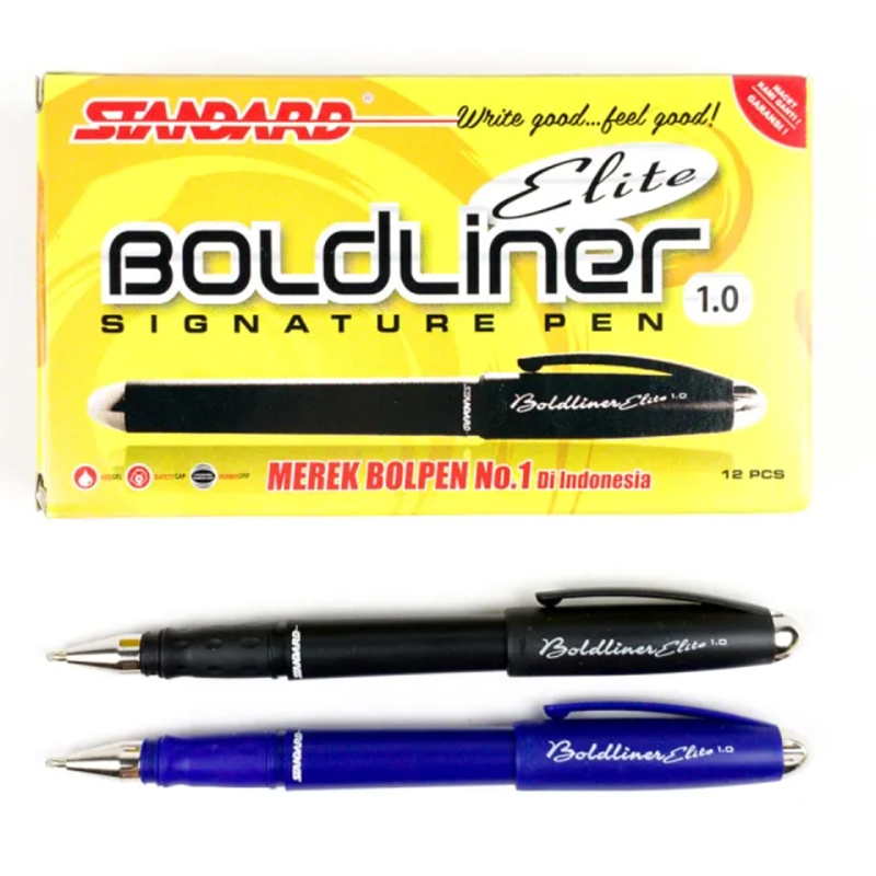 

Bolpen / Pulpen Standard Boldliner Elite Signature Pen 1.0mm - 1 lusin - HITAM & BIRU