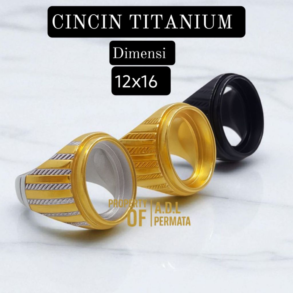 CINCIN RING EMBAN TITANIUM DIM 12X16