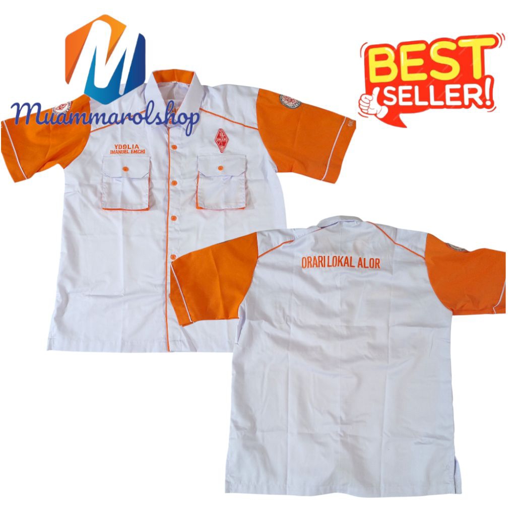 kemeja orari full bordir gratis nama dan callsign