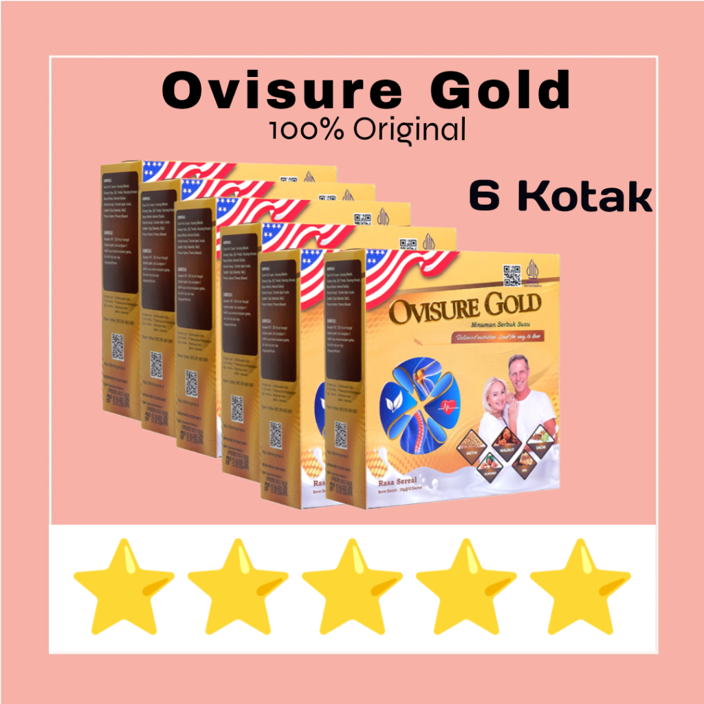 

6 BOTOL OVISURE GOLD SUSU OBAT VITAMIN TULANG DAN SENDI SYARAF KEJEPIT KERAM ORIGINAL