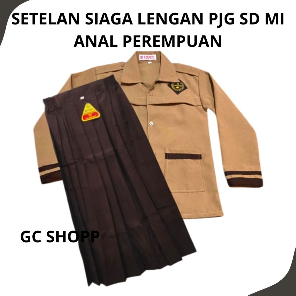 SETELAN PRAMUKA SIAGA PANJANG SD MI ANAK PEREMPUAN/SETELAN SD MI PRAMUKA SIAGA PANJANG ANAK CEWE
