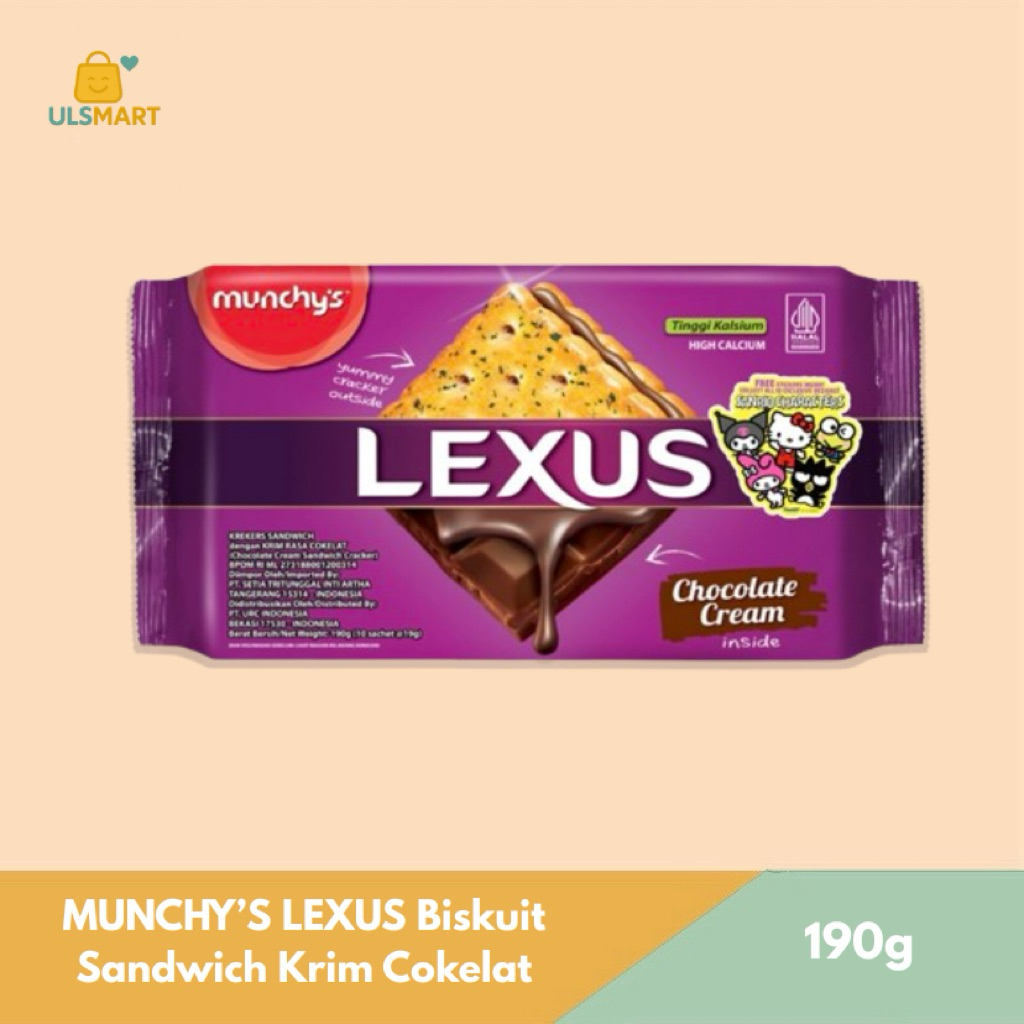

MUNCHY’S LEXUS Biskuit Sandwich Krim Cokelat 190 g
