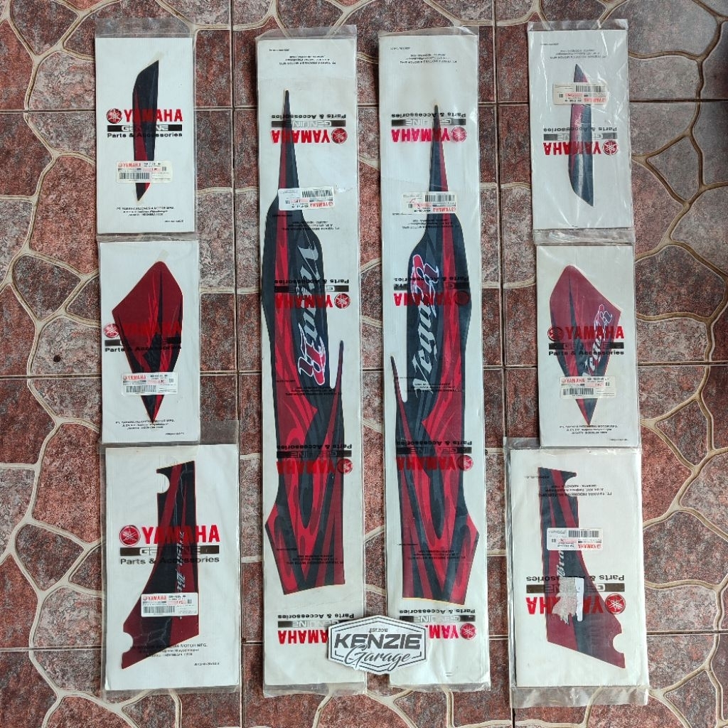 Stiker List Striping Vega R New Merah marun Hitam latin 2008 2009 Original YGP