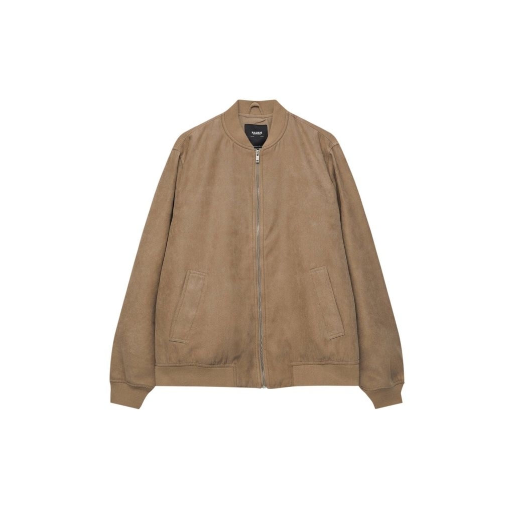 Jaket Bomber Suede Pria