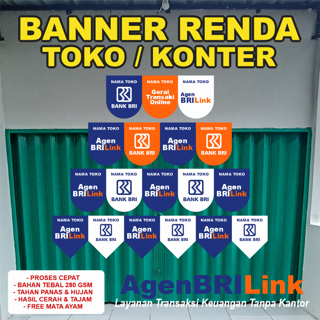BANNER KONTER RENDRA BULAT / SEGITIGA HIASAN KONTER / AGEN BRILINK