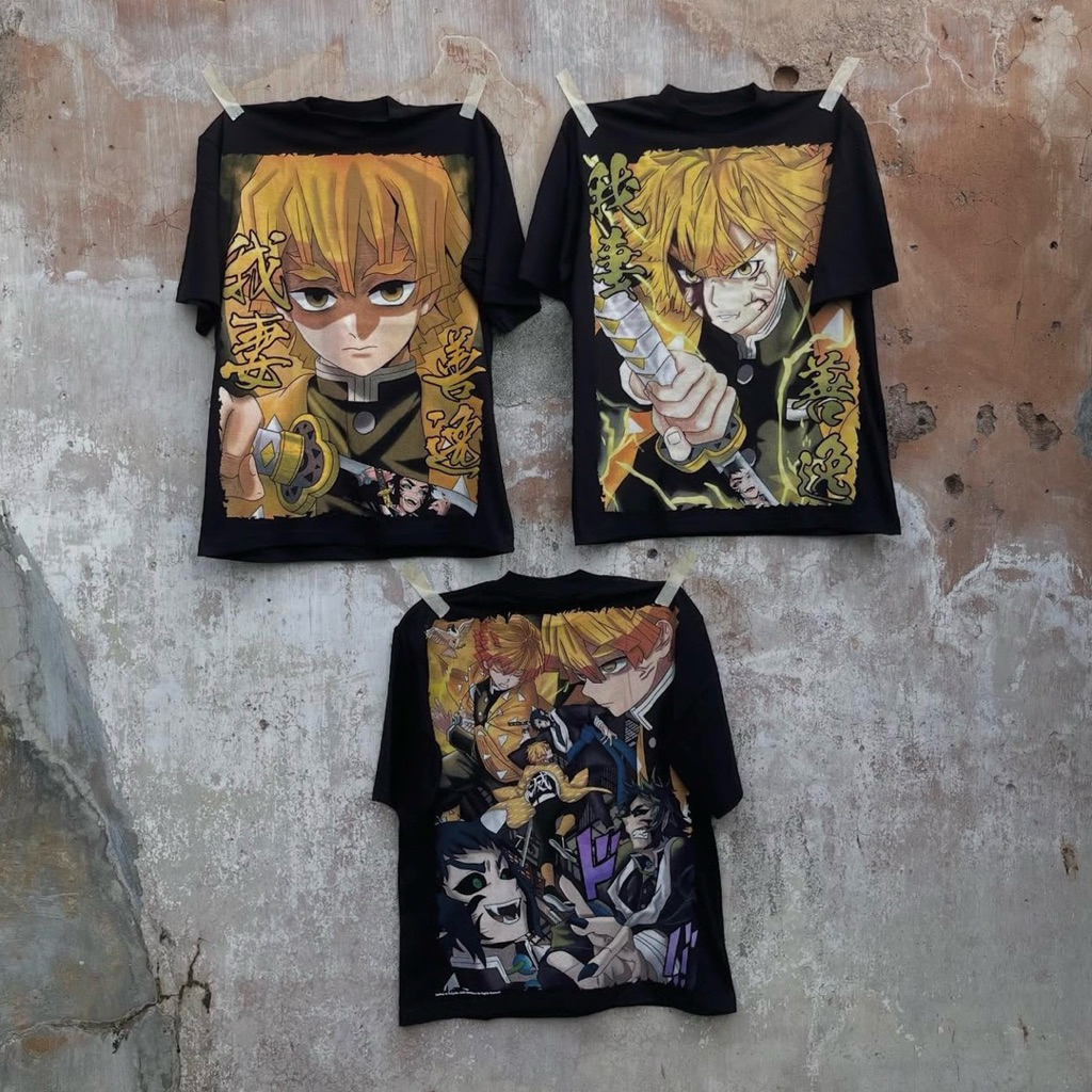 kaos Bootleg Anime Kimetsu No Yaiba Demon Slayer ZENITSU notskaars