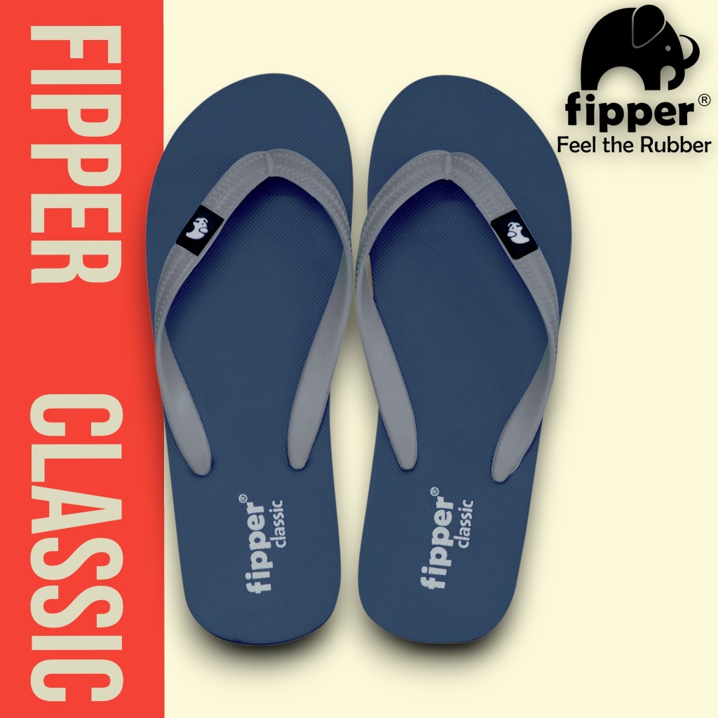 FIPPER CLASSIC BLUE SNORKEL / GREY - sandal japit pria/wanita