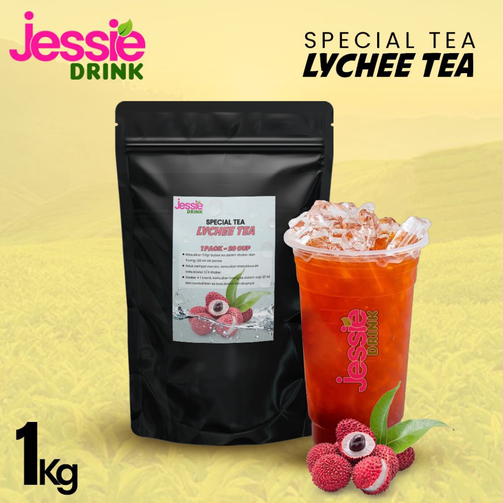

Lychee Tea Bubuk Original 1kg Halal