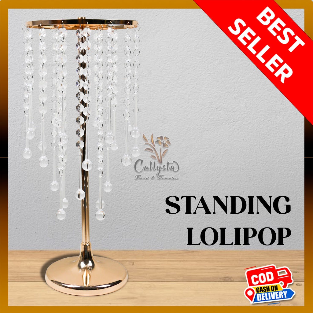 (CALLYSTA) VAS BUNGA STANDING LOLIPOP | DECOR WEDDING SURABAYA | HIASAN MEJA MEWAH | DEKORASI PELAMI