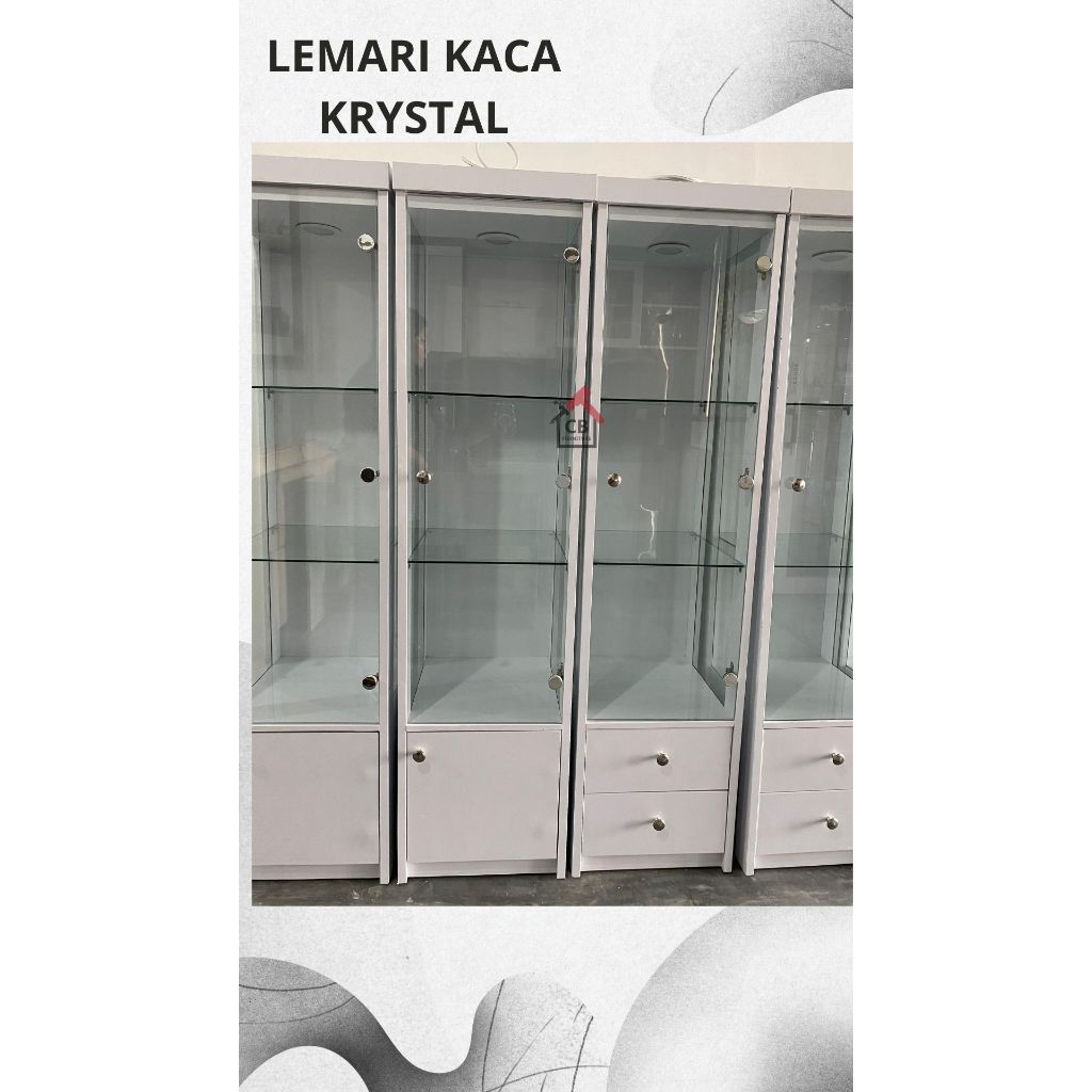 LEMARI KACA PAJANGAN / LEMARI RAK PAJANGAN / LEMARI TAS /LEMARI DISPLAY KACA / LEMARI ESTETIK