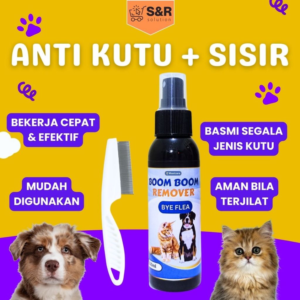 Obat Kutu Kucing Spray Ampuh Mengatasi Kutu Dan Telur Kutu Aman Jika Terjilat Kucing Bonus Sisir