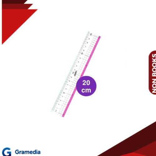 

Gramedia Medan - Penggaris Estudee Graphic Ruler 20Cm Red