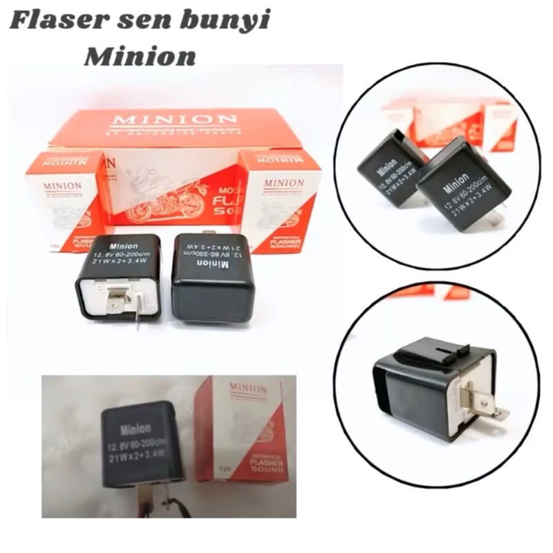 Flasher sein led bunyi flaser sen MINION bisa setelan kedip cepat motor universal
