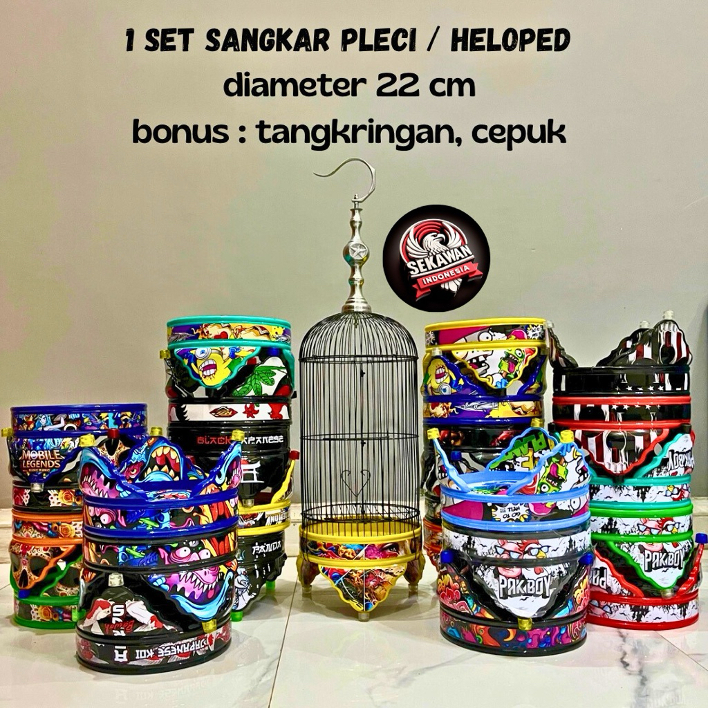 1 SET SANGKAR BURUNG PLECI KONIN DECAL DIAMETER 22 CM | KANDANG BURUNG PLECI KONIN PREMIUM TERMURAH 