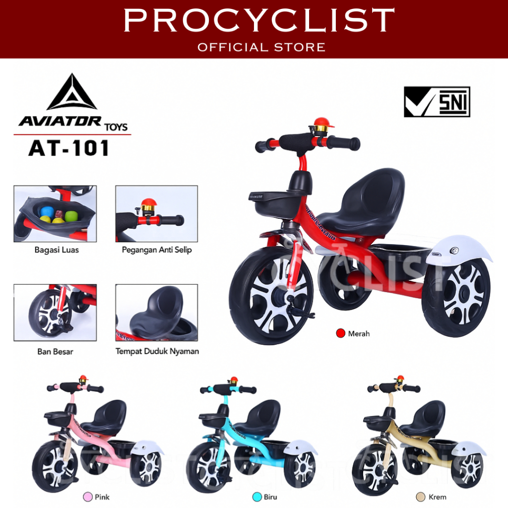 Sepeda Roda Tiga Anak Tricycle AVIATOR 101 / Sepeda Anak Roda 3