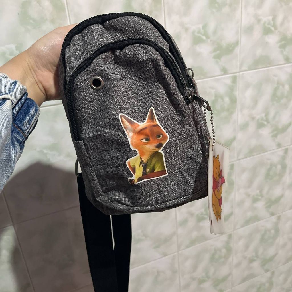 Waistbag Anak dipakai dewasa juga bisa Wolf warna Grey | Tas Slingbag Hp Preloved Bekas Second Like 